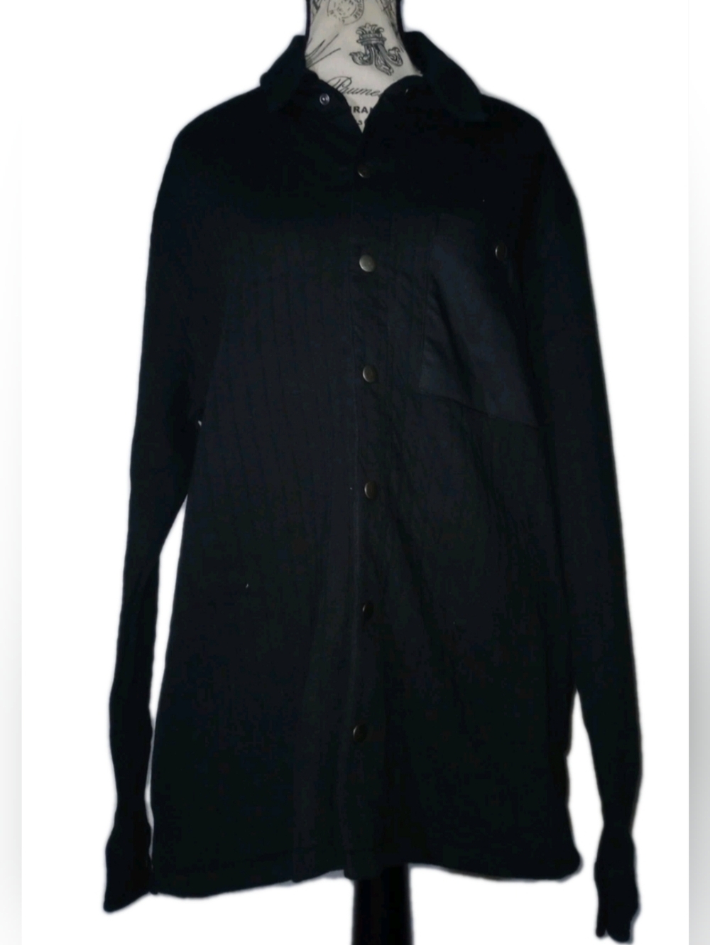 NWT Men's Black Goodfellow & Co Medium Quilted Knit Shirt Jacket